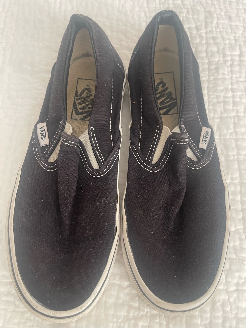 Vans Black Canvas Slip-On Loafers for women